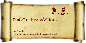 Moór Erzsébet névjegykártya
